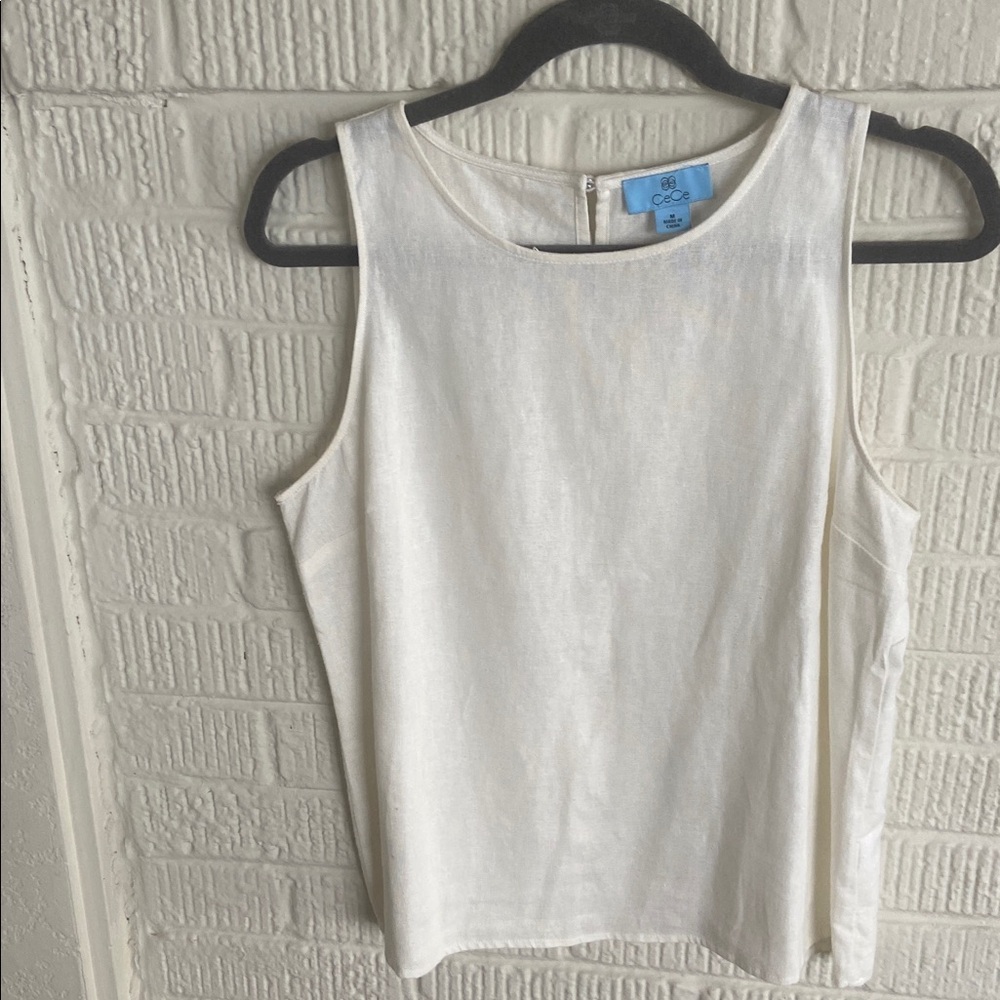 CeCe Cream Sleeveless Blouse